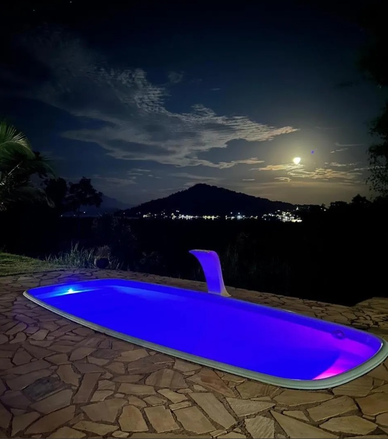 Paraty bay at moonrise from the pool deck